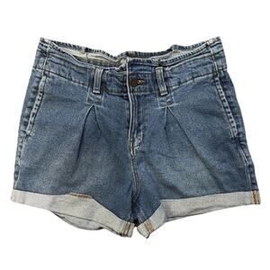 ANA Womens High Rise Short 8P Blue Cuffed